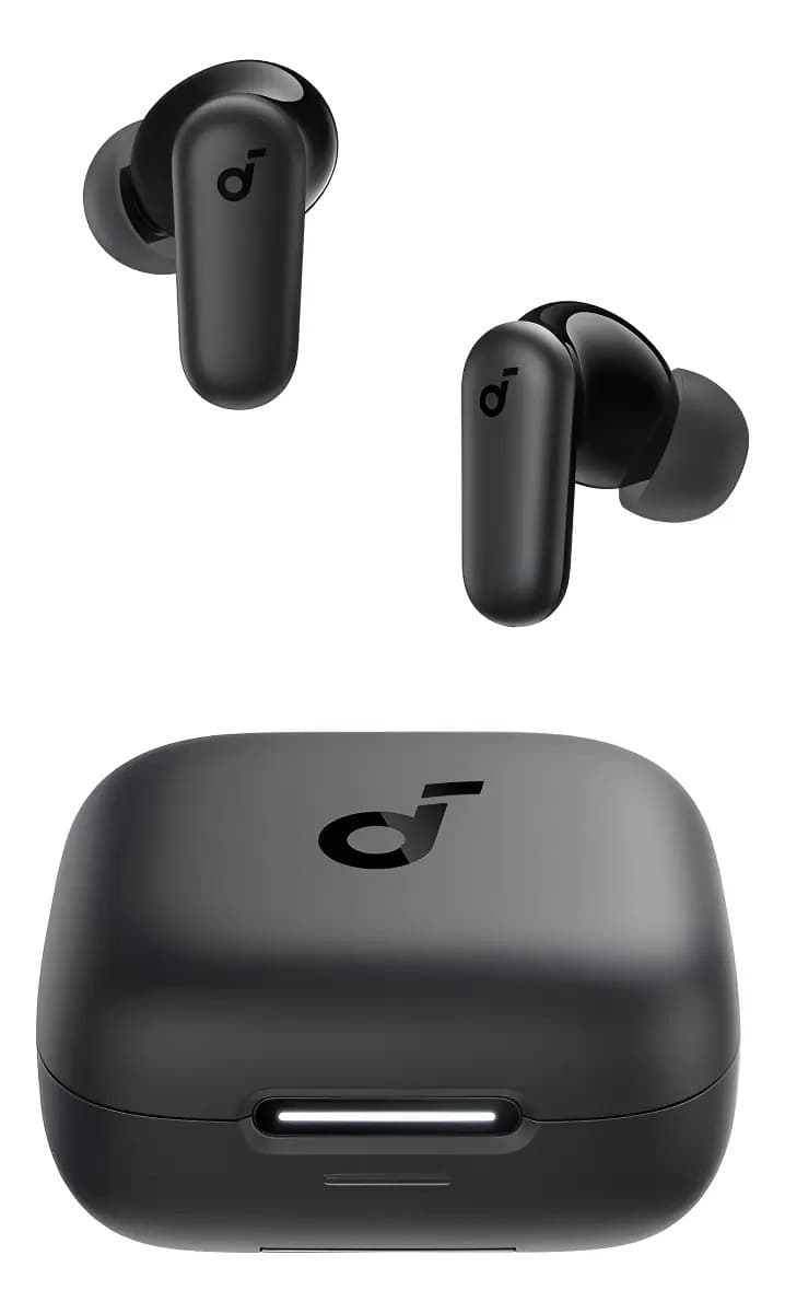 Fone de Ouvido Bluetooth 5.4 soundcore P30i da Anker, Cancelamento de Ruído Adaptativo, Graves Poderosos, 45H de Reprodução, Estojo 2-em-1 com Suporte para Celular, IP54, Fone sem fio TWS, Preto