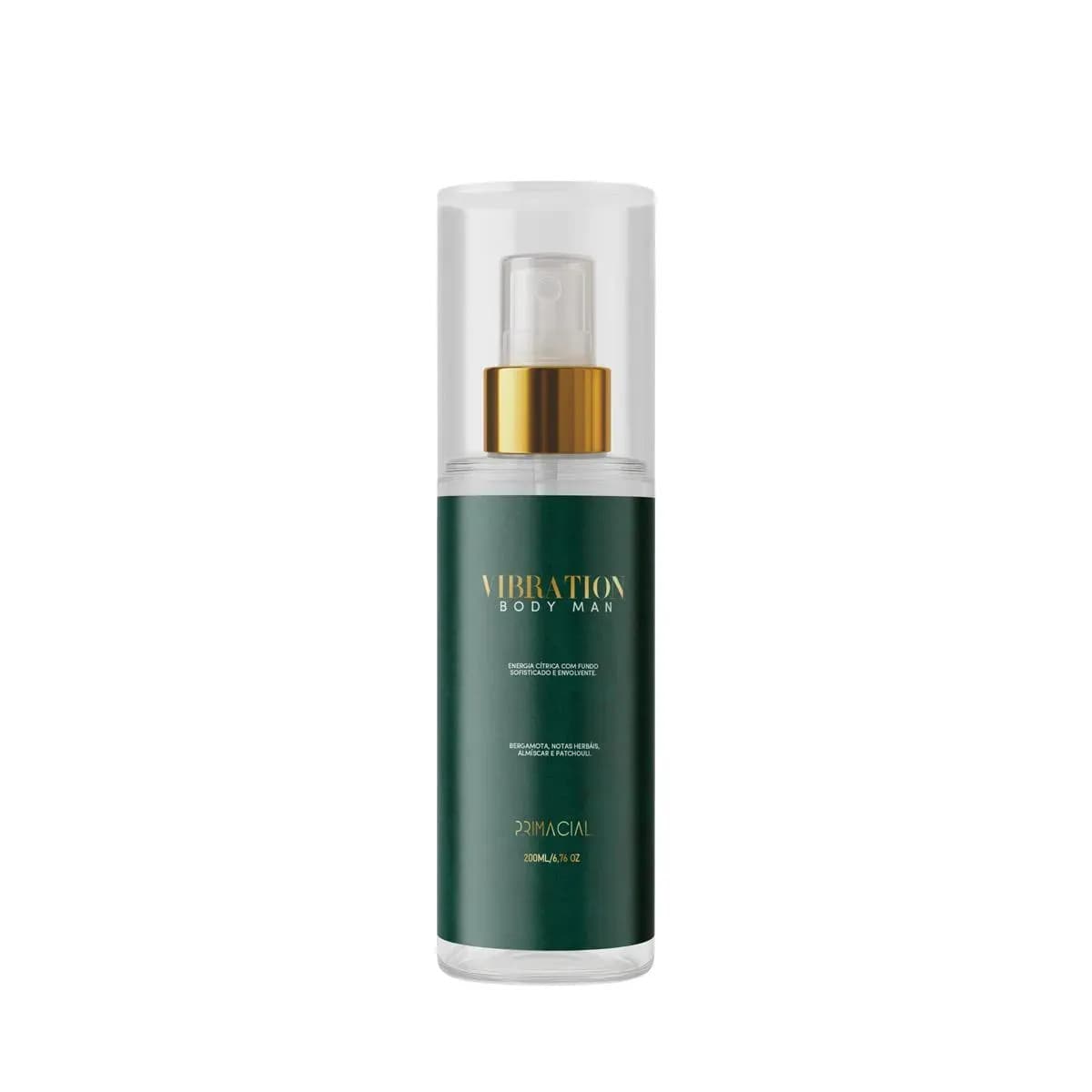 Body Splash Masculino Vibration 200ml - Primacial Perfume Bergamota Fresco