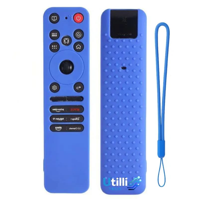 Capa Para Controle LG Magic MR25GA de Silicone Azul com Brilho no Escuro