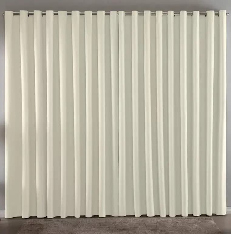 Cortina Blackout Em Tecido 2,80x2,30 Corta Luz Cor Palha