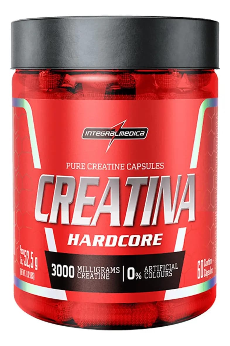 Creatina Integralmedica 100% Pura 60 Cápsulas - Aumento de Resistência e Desempenho para Atletas e Treinos Intensos