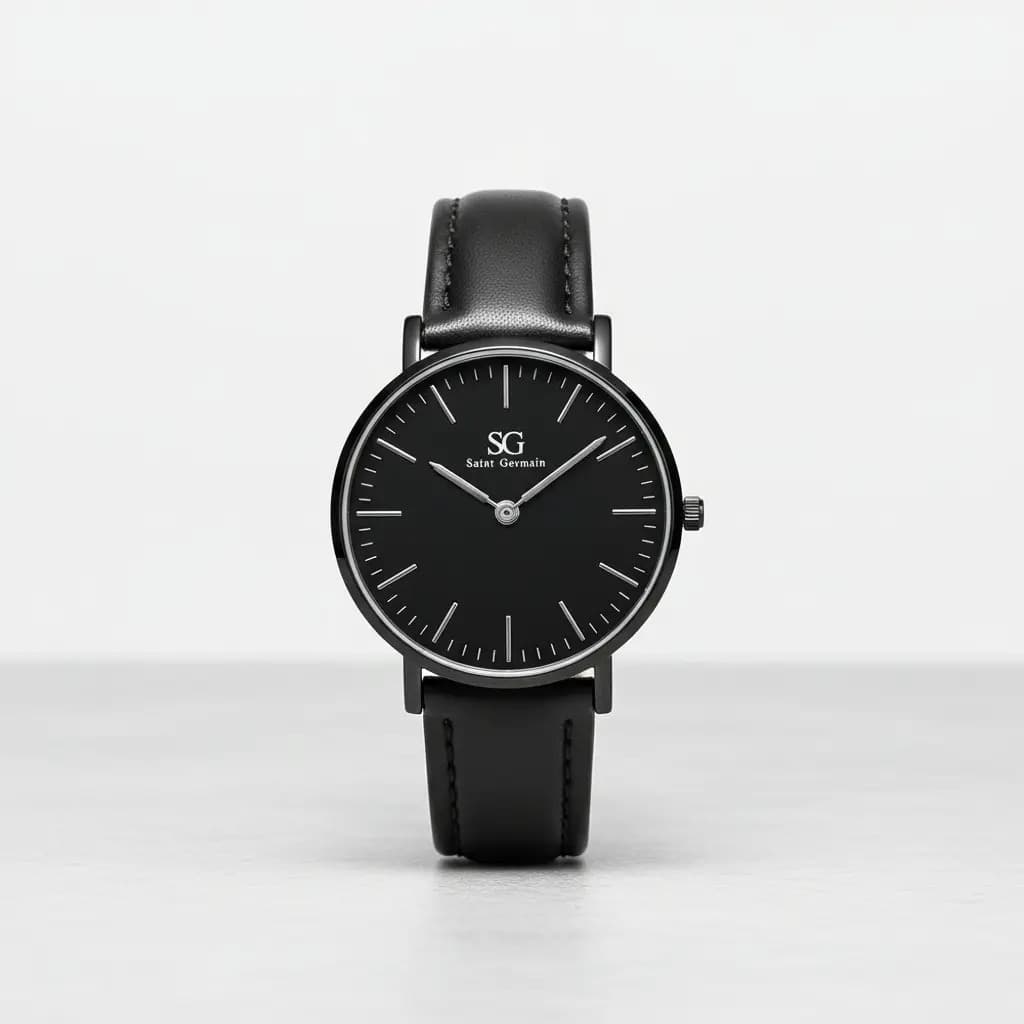 Relógio Masculino Saint Germain Murray Full Black de Couro Sintético Preto