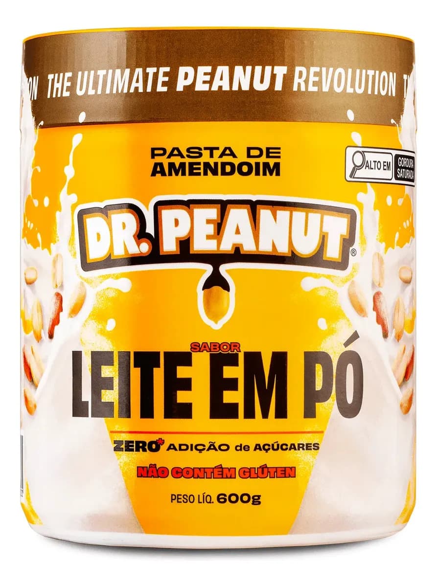Pasta de Amendoim Com Whey Protein Leite em pó (600g) Dr Peanut