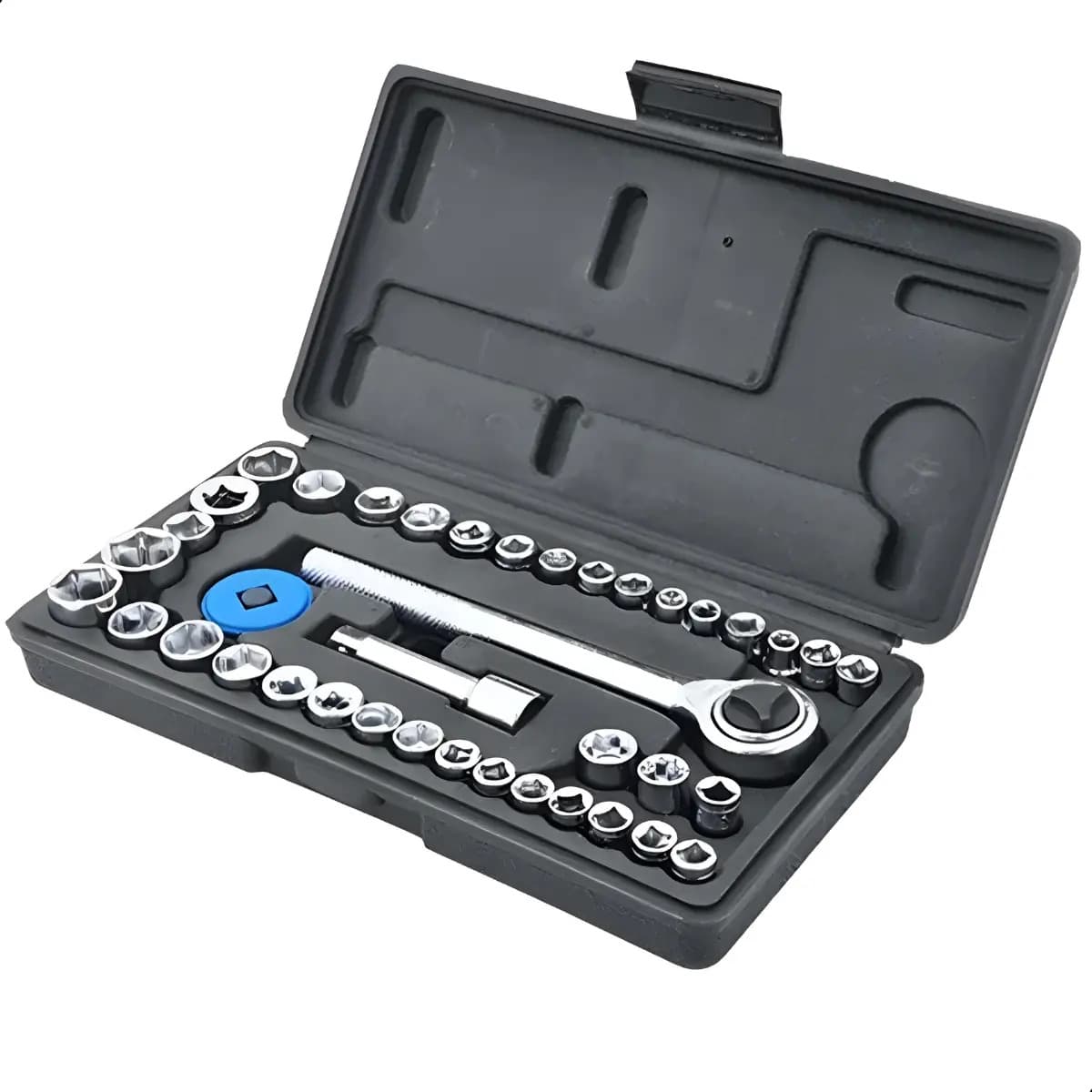 Jogo Soquete Sextavado Hutz 40 Peças Aço Carbono 21mm Cromado