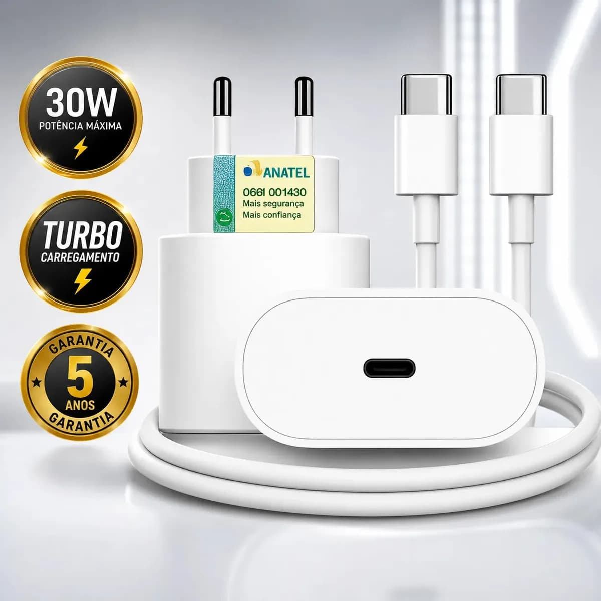 Carregador de Parede Tabra Turbo USB-C para iPhone e Samsung