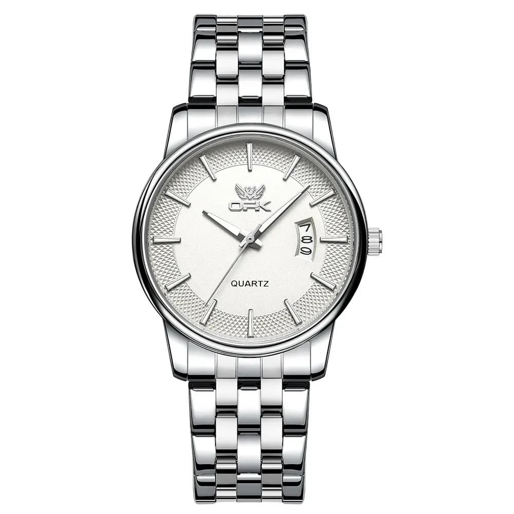 Relógio masculino de quartzo Opk 6045, cor de fundo branco