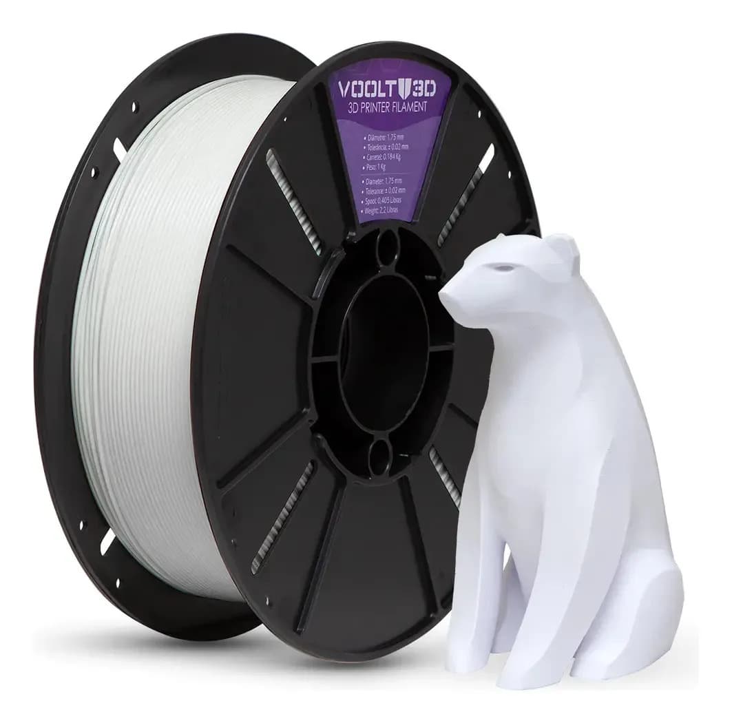 Filamento Pla Premium 1,75mm 1kg Voolt3d Branco Velvet
