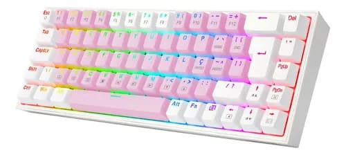 Redragon Castor Rgb Rosa E Branco Switch Marrom