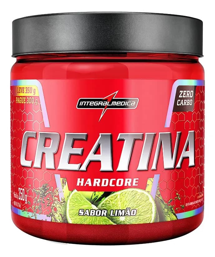 Suplemento Creatina Hardcore Sabor Limão 350g Integralmédica Limão