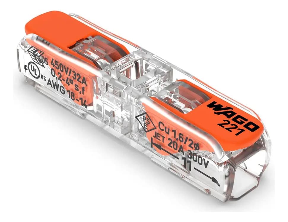 Kit 10 Peças Conexão Automática Wago 2 Fios Modelo 221-2411