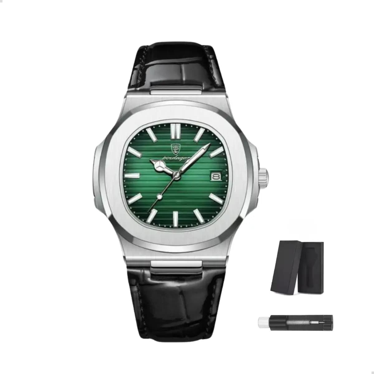 Relógio Masculino Poedagar Quartzo com Pulseira de Aço Inoxidável Prateada