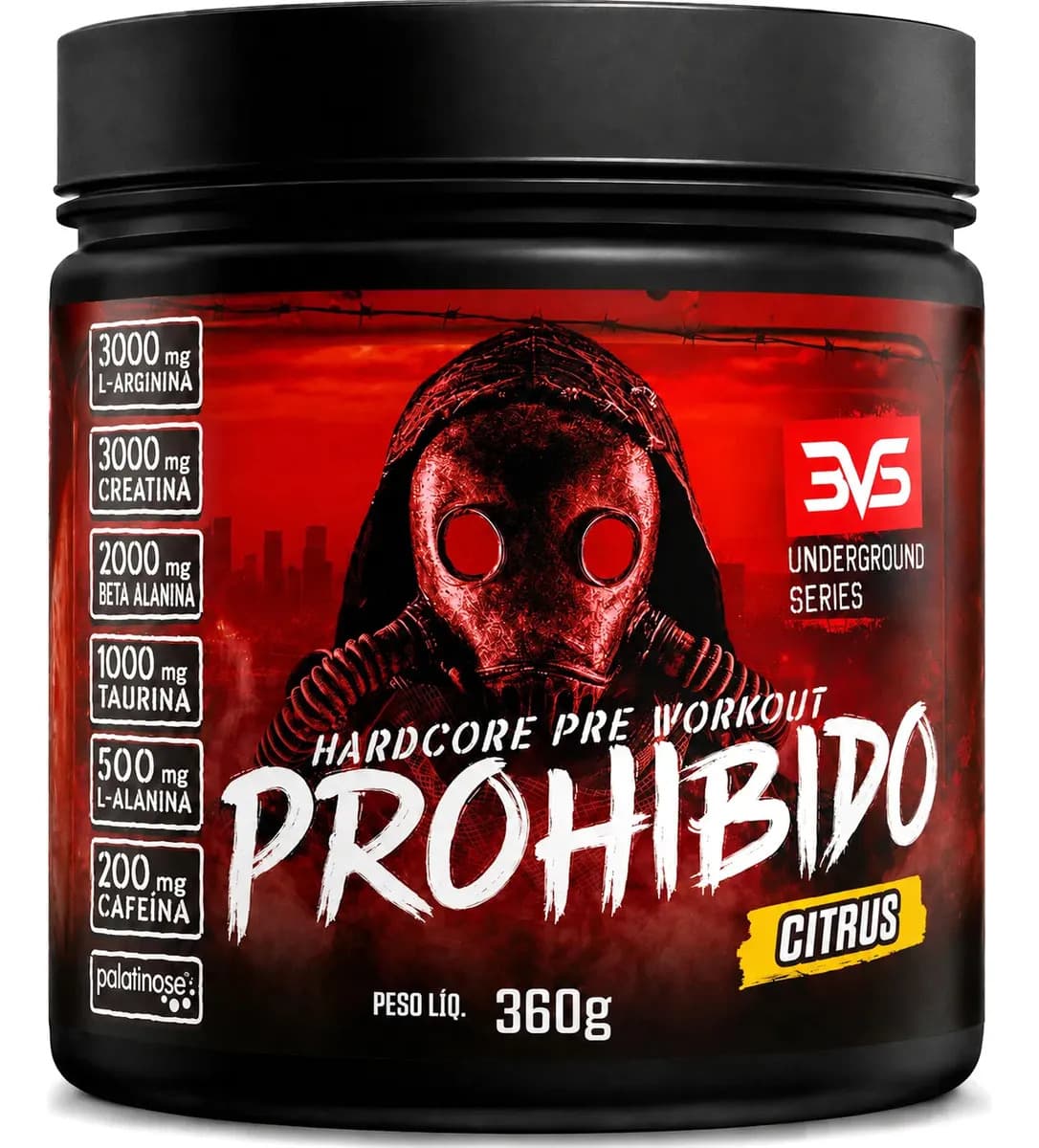 PROHIBIDO PRÉ TREINO 360g - Sabor: Citrus - A Combinação Perfeita de 8 Ingredientes que proporcionam energia do início ao fim do seu Treino