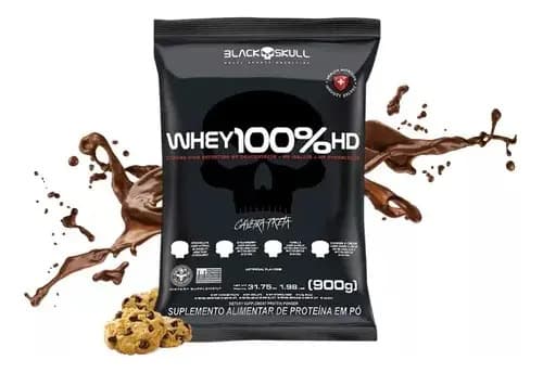 Suplemento em pó Black Skull Whey 100% HD sabor Cookies 900 g