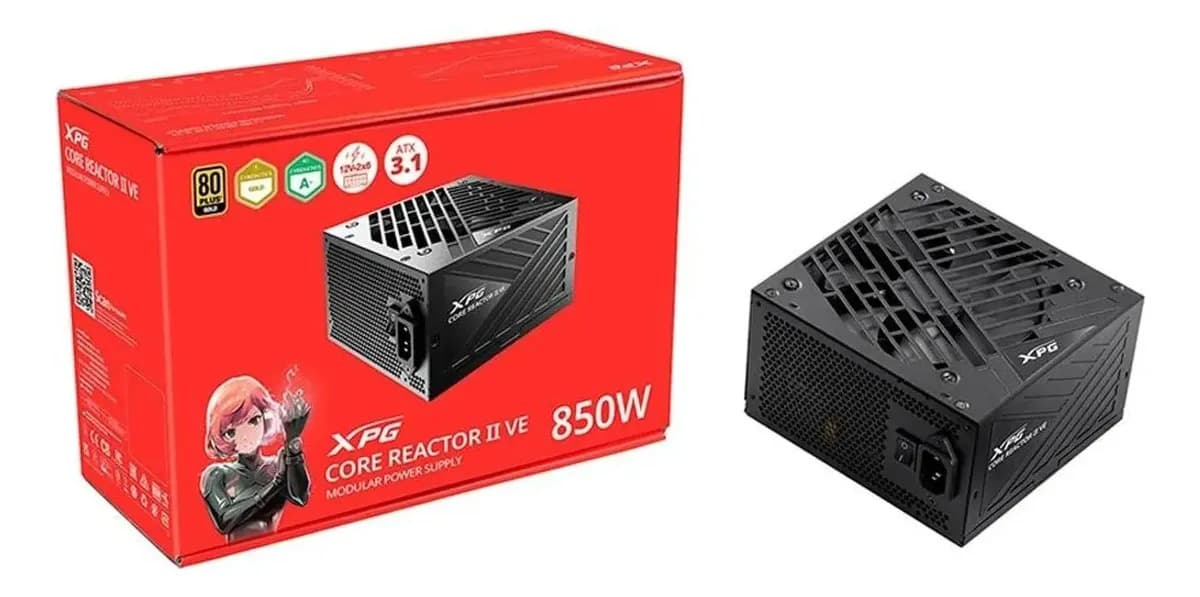 Fonte XPG Core Reactor II VE, 850W, 80 Plus Gold, ATX 3.1 PCIe 5.1, Full Modular, PFC Ativo