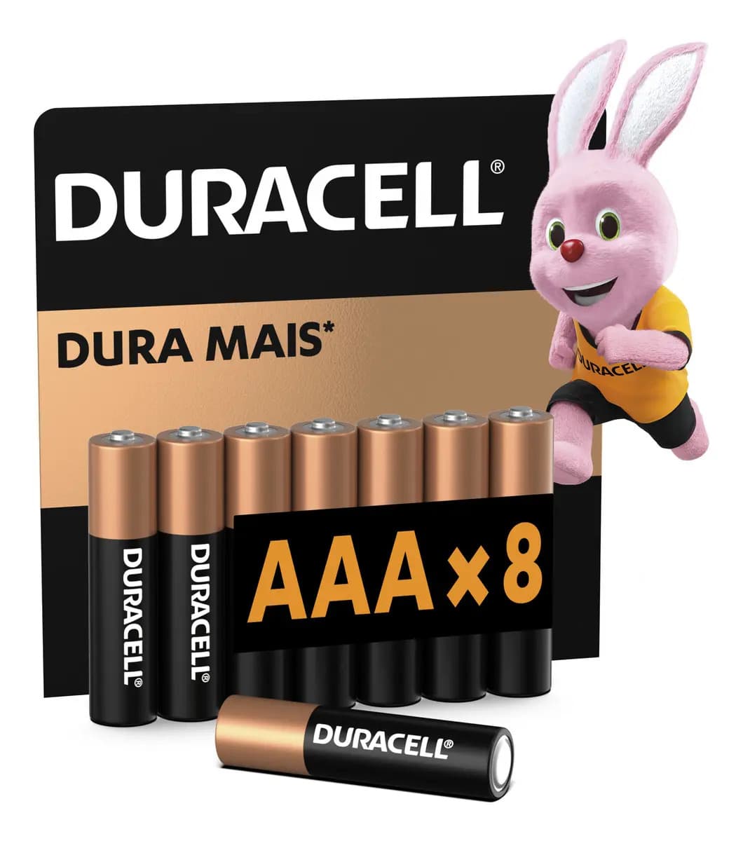 Pilha Alcalina Aaa Palito Duracell Com 8 Unidades
