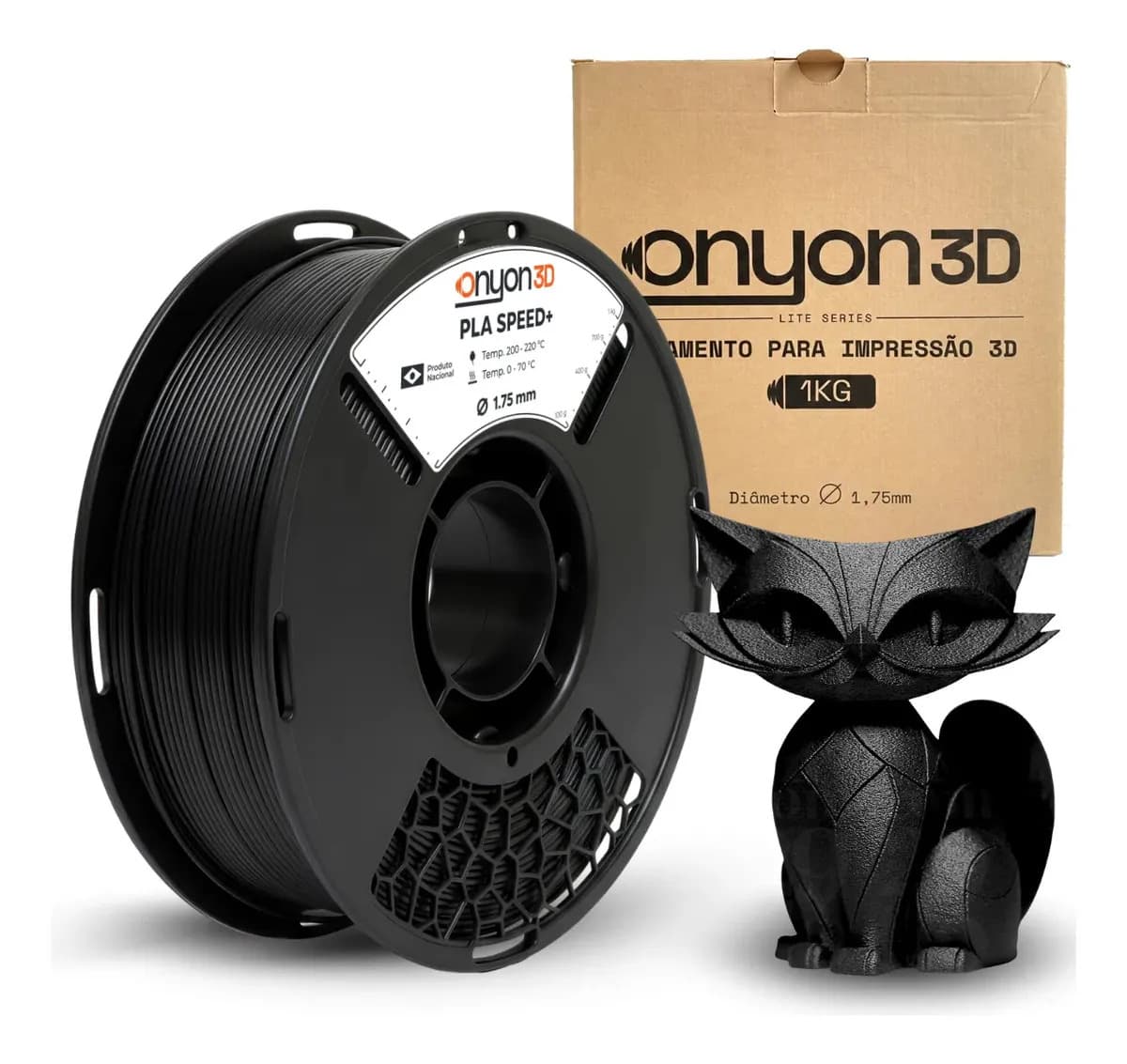 Filamento Pla Plus 1kg Impressão 3d Nacional - Cores Cor Preto
