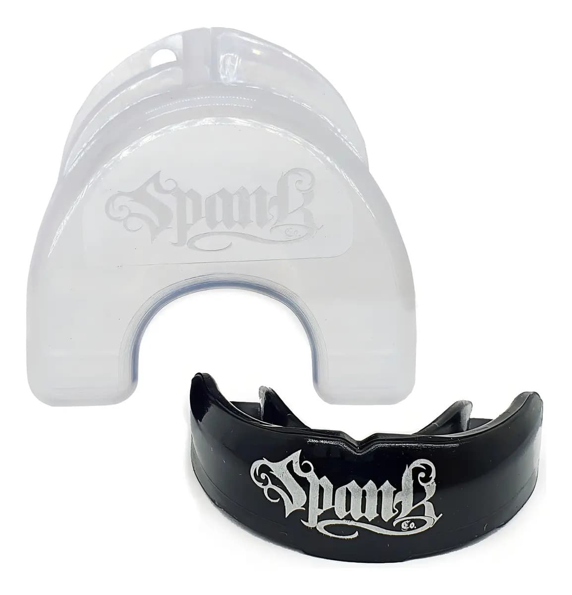 Spank Protetor Bucal Profissional Preto Moldável Com Estojo Treino Boxe Muaythai Jiu-jitsu MMA Kickboxing Futebol Basquete Bruxismo Esporte De Contato
