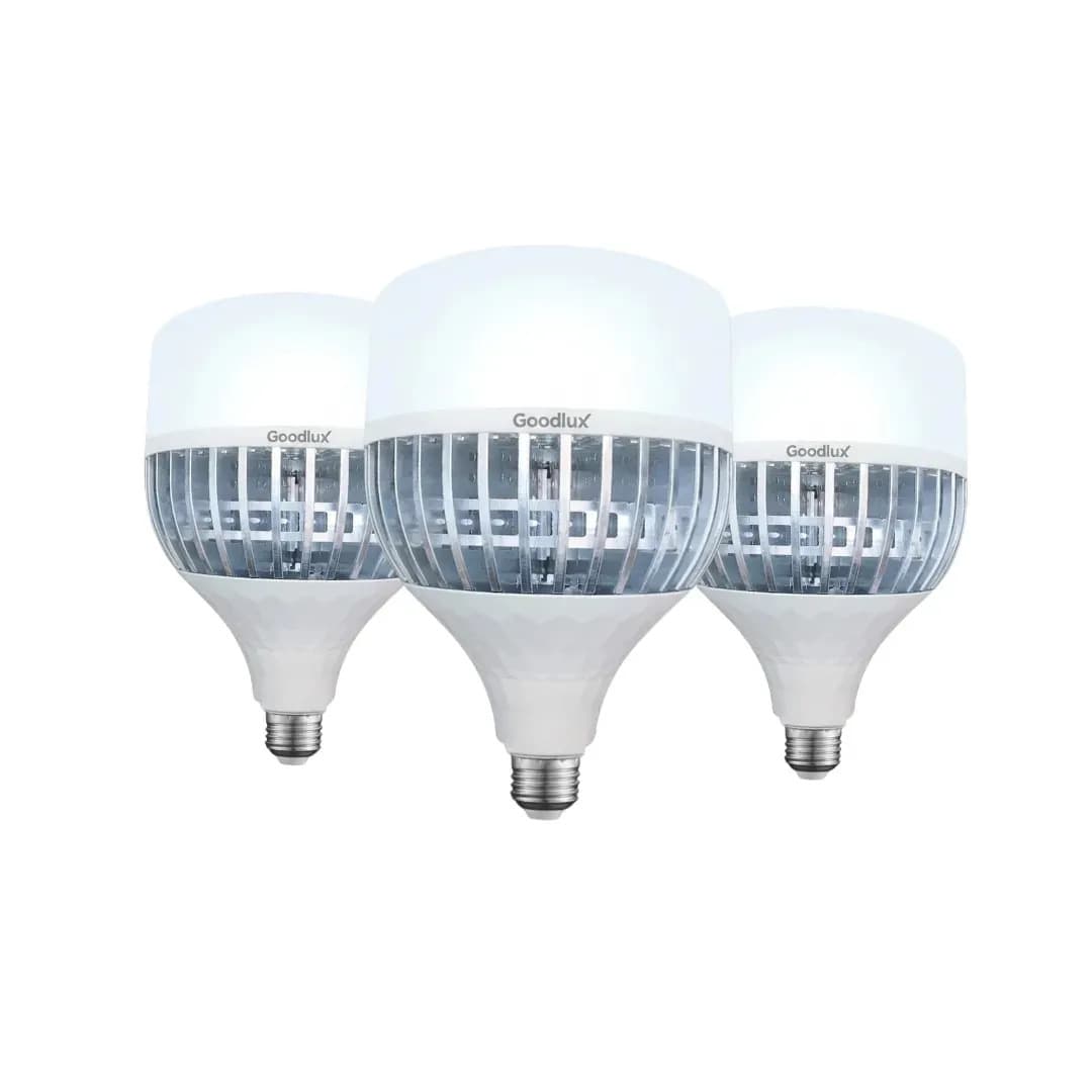 Kit 3 Lampada Led 80w E27 E40 Bulbo Forte 6500k Branco Frio Industrial Alta Potência Grande Bivolt 110v 220v Goodlux