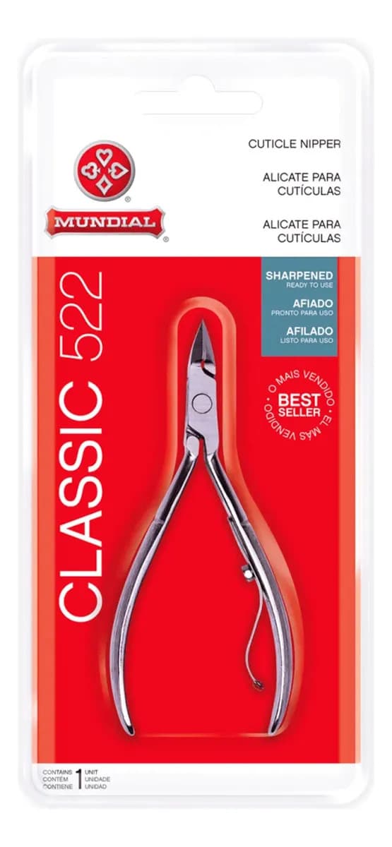 Alicate Cuticula Profissional Classic 522 Mundial S A Prateado