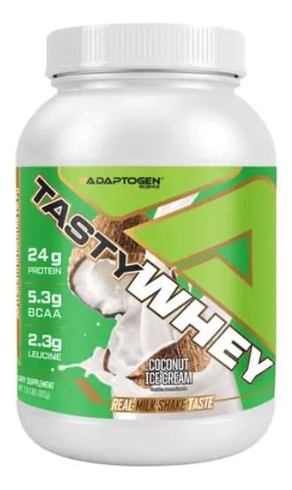 Suplemento Tasty Whey 3w Gourmet Whey Protein Adaptogen Science Pote 900g Sabor Sorvete de Coco