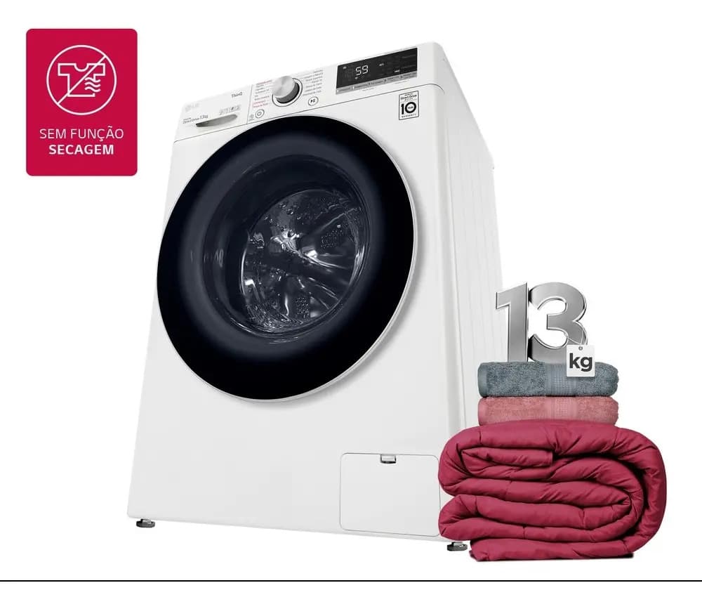 Máquina de Lavar Smart LG VC4 13kg Branco com Inteligência Artificial AIDD™ - FV5013WC4A -