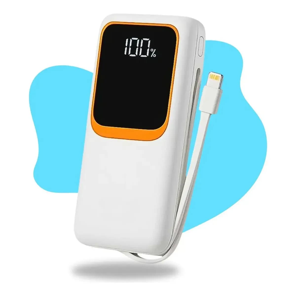 Carregador Portátil 20000 Turbo 22.5w Power Bank Premium Universal Rápido Voo Transporte Aéreo Para Samsung iPhone Xiaomi Motorola Celular Smartwatch Tablet Casenn Branco
