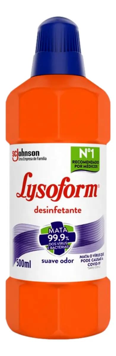 Desinfetante Lysoform Líquido Suave Odor Limpeza Pesada e Eficiente 500ml
