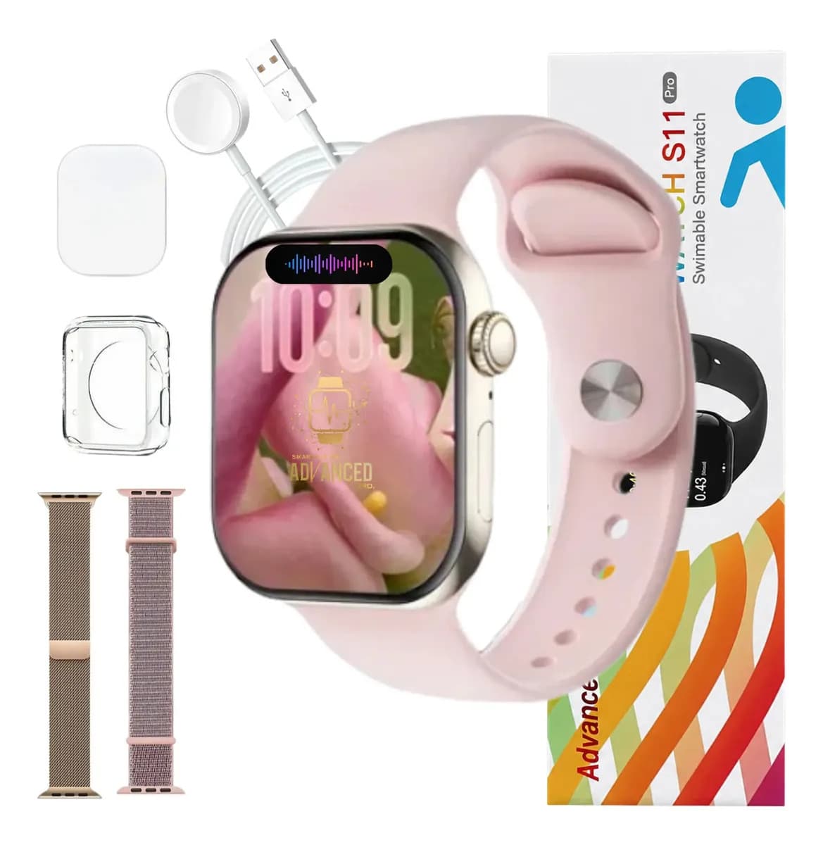 Smartwatch Microwear S11 Pro AMOLED 47mm GPS NFC WhatsApp Rosa SMARTWATCH ADVANCED PRO