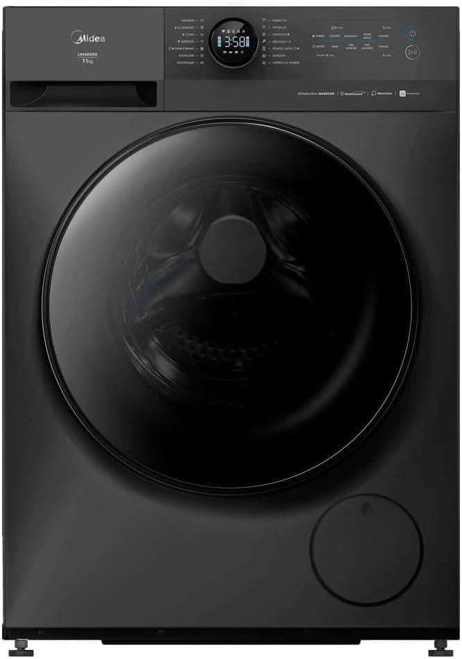 Lavadora de Roupas Midea Slim 11kg HealthGuard Smart Inverter Água Fria e Quente Titanium MF201W110WB/GK-01 : Amazon.com.br: Indústria e Comércio