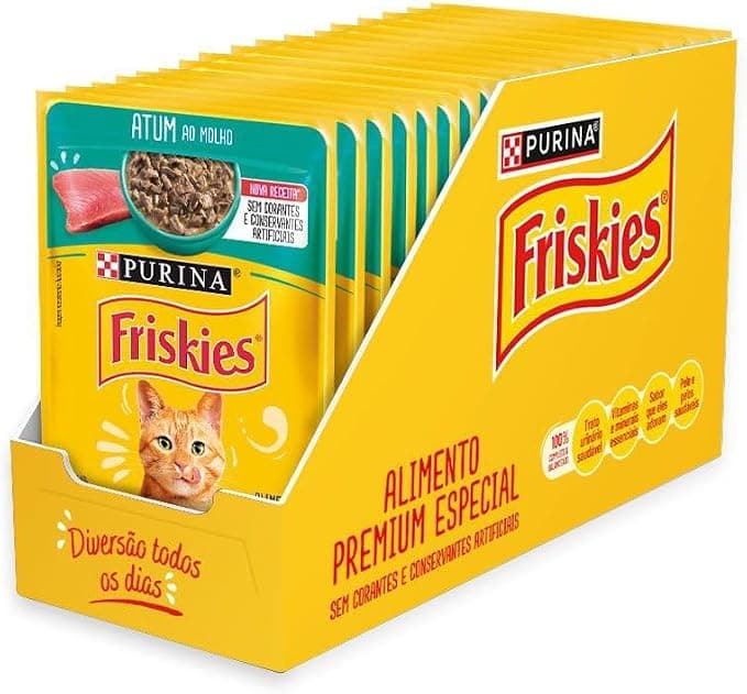 Pack Nestlé Purina Friskies Ração Úmida Para Gatos Adultos Atum Ao Molho - Com 15 Sachês 85g | Amazon.com.br