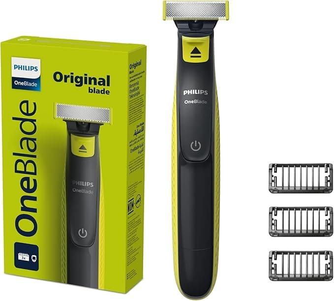 Philips OneBlade Barbeador e Aparador Elétrico: Raspa, Apara e Contorna | Barbeia e apara sem irritar a pele | Uso a Seco ou Molhado | Lâmina Dupla Face | 3 Pentes | QP2724/10 : Amazon.com.br: Beleza