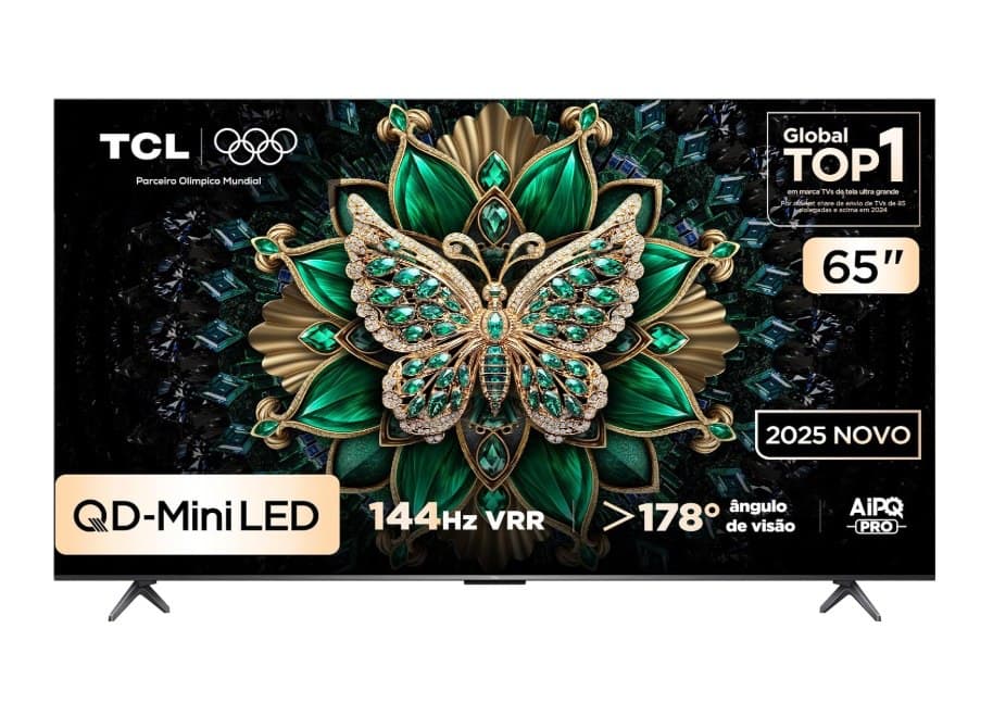 Smart TV TCL 65" QD-Mini LED 4K C6K WiFi Bluetooth Google TV 4 HDMI 144Hz HDR10+ 65C6K