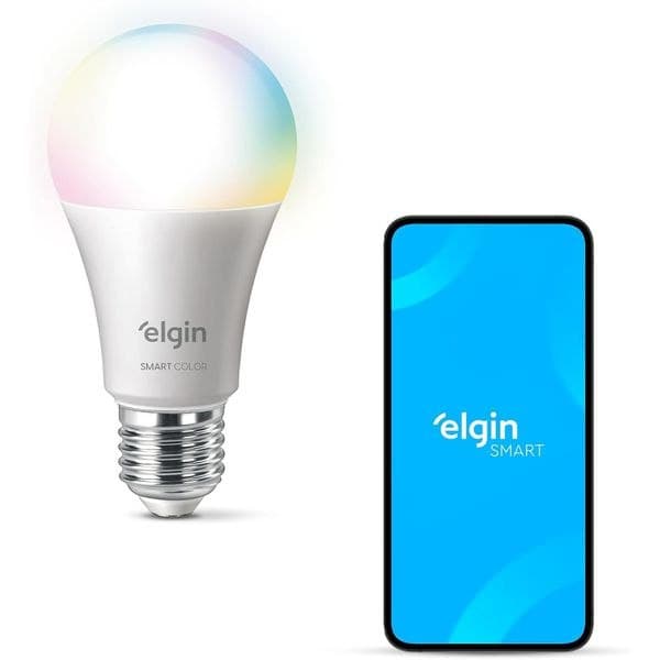 Lâmpada Inteligente 15W Smart Color RGB Wi-Fi Elgin compatível com Alexa e Google Home