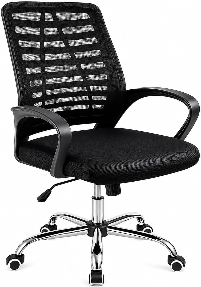 Cadeira de Escritório Ergonômica Mesh MAAT com Base Cromada