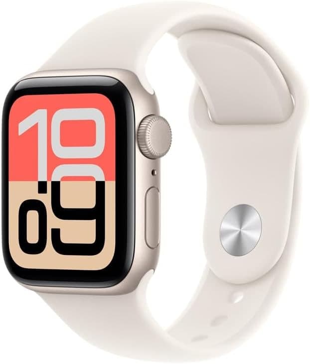 Apple Watch SE 3 GPS, Caixa de Alumínio 40mm, Pulseira Esportiva Luz das Estrelas – P/M