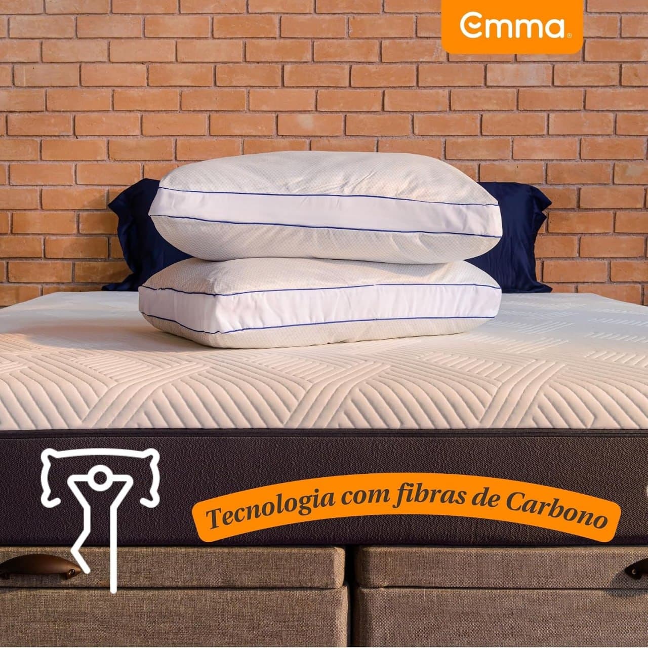 Travesseiro Emma Original – Tecnologia Antiestresse, Altura Ajustável, 50x70cm