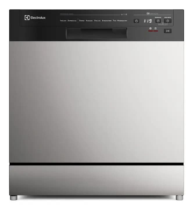 Lava-louça Electrolux Inox Com Programa Lava E Seca LS08E Cinza
