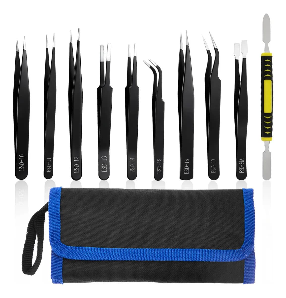Kit 10 Pinças Antiestáticas Jogojunto ESD Eletrônica Solda