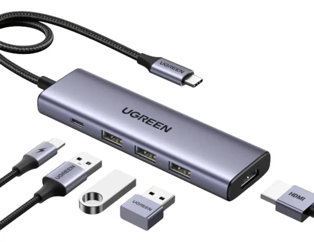 Hub 5 em 1 Ugreen Usb-c para 3* Usb 3.0 + Hdmi 4k@30hz + Pd
