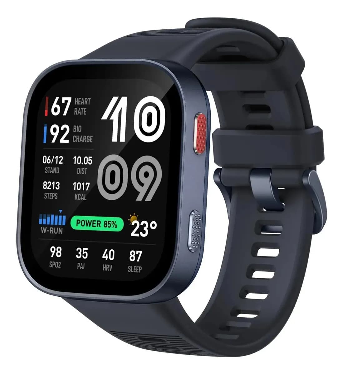 Amazfit Bip Max Amoled 2,07 Gps Chamadas 20 Dias 5 Atm 4gb Azul-escuro Mesh Preto