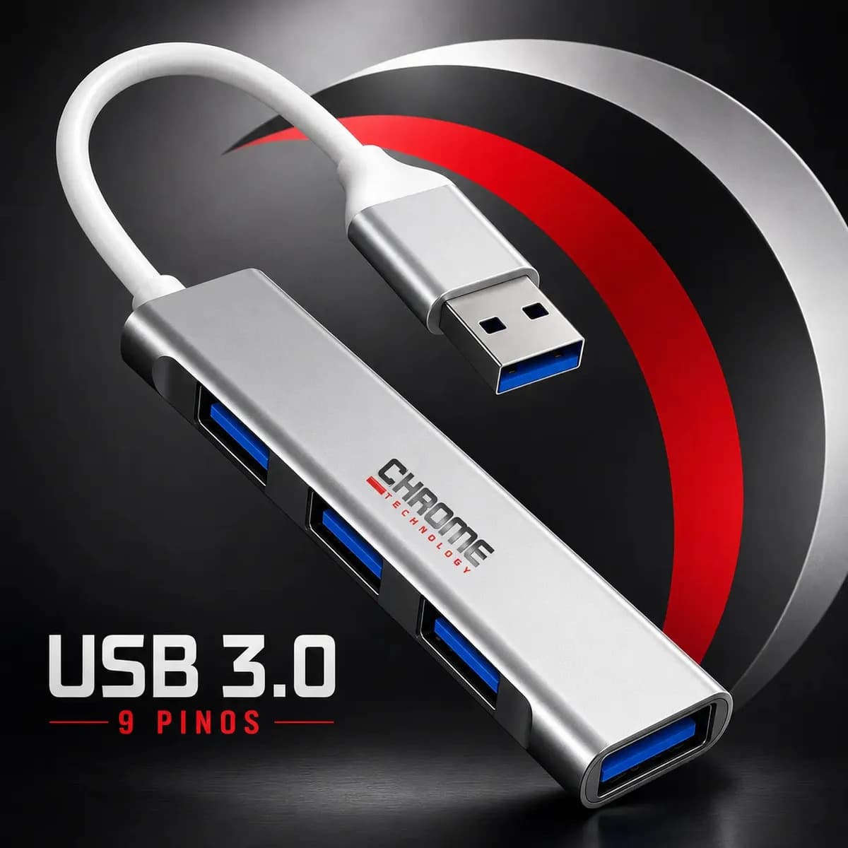 Hub Usb 4 Portas Usb 3.0 5 Gbps Extensor Adaptador Usb 3.0 Computador Pc Notebook Chrome Technology