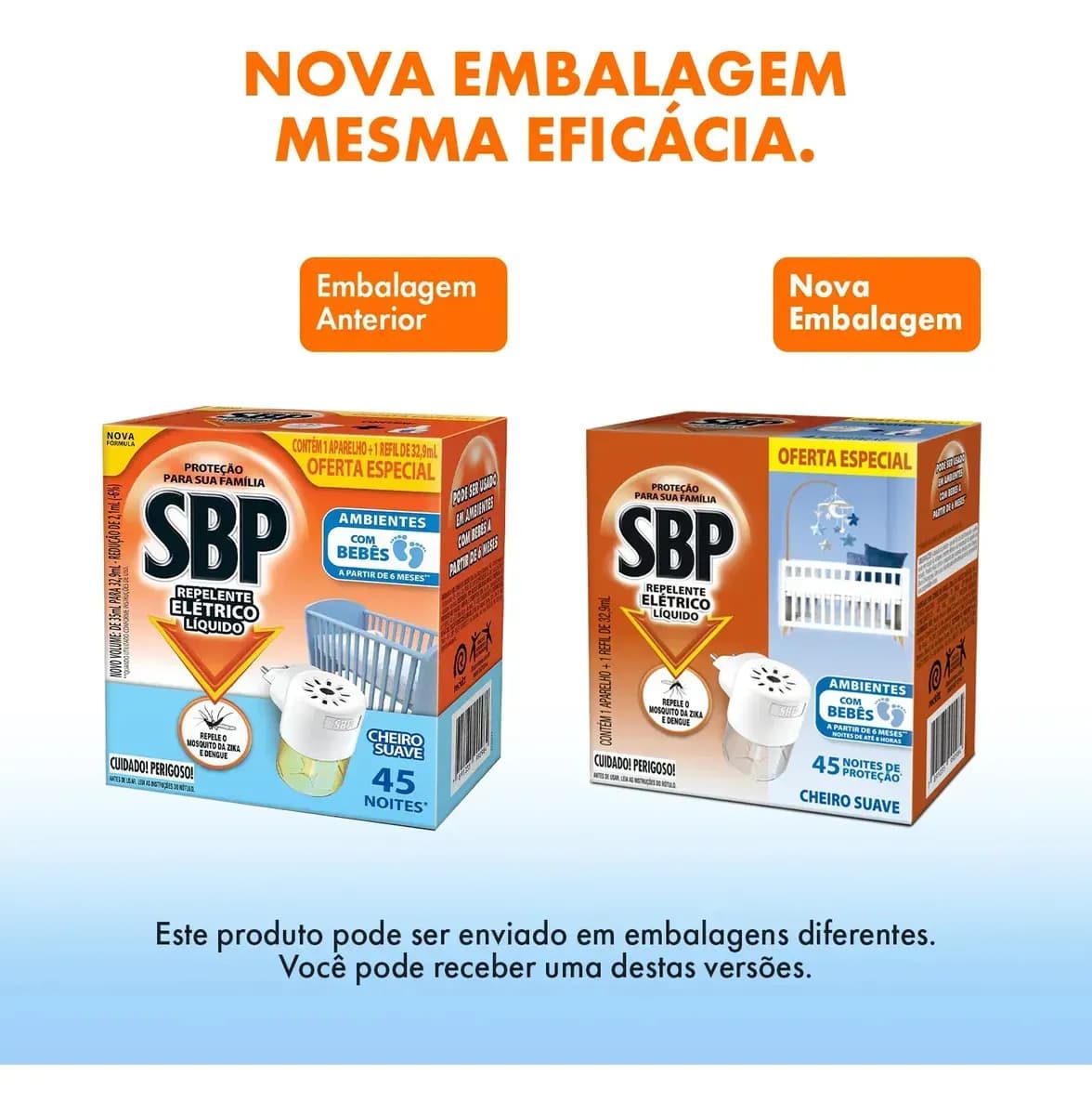 Repelente Elétrico Líquido SBP Aparelho + Refil 32,9 mL