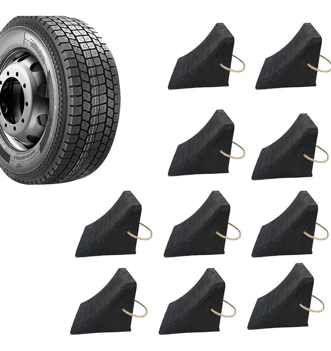 10 Un Calço De Roda Para Caminhao Caminhonete - Nbr 9735 Cor Preto