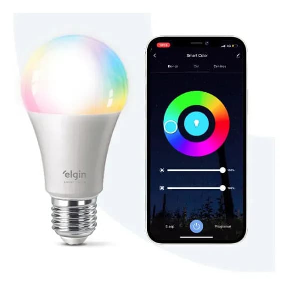 Lâmpada Led 10w Rgb Inteligente Wifi Smart Color - Elgin