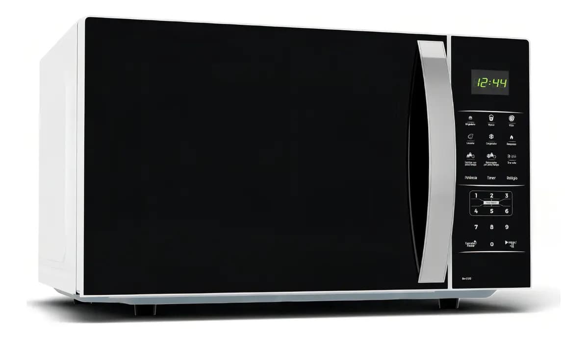 Micro-ondas Britânia BMO38 33 Litros Limpa Fácil 1400W Branco com Preto