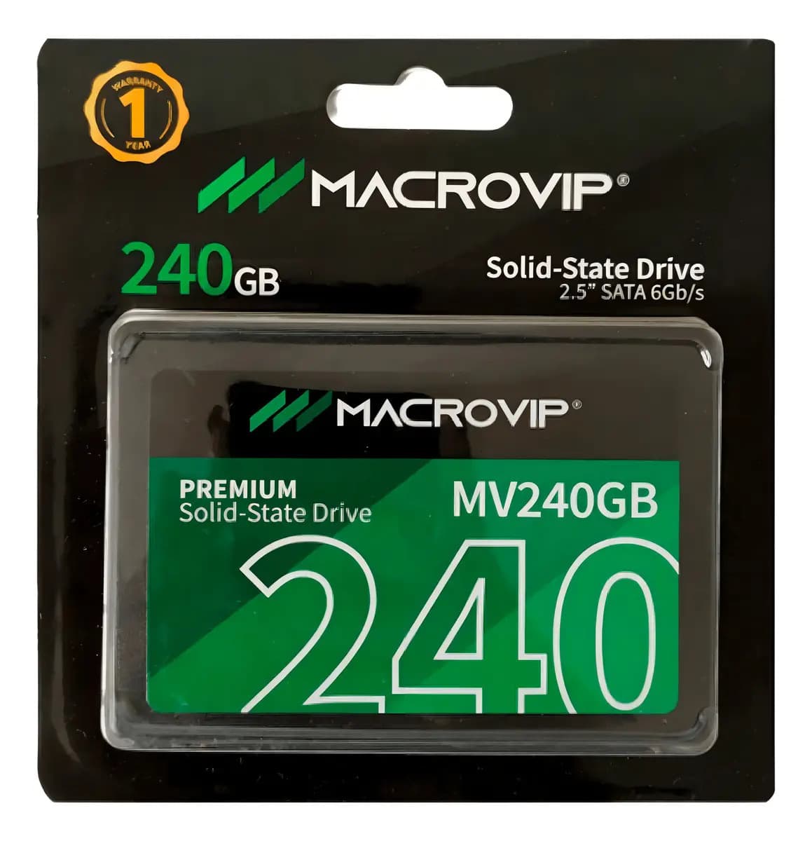 Disco Sólido Ssd Macrovip 240gb 2.5 Sata 3 450mb/s Mv240gb Cor Preto