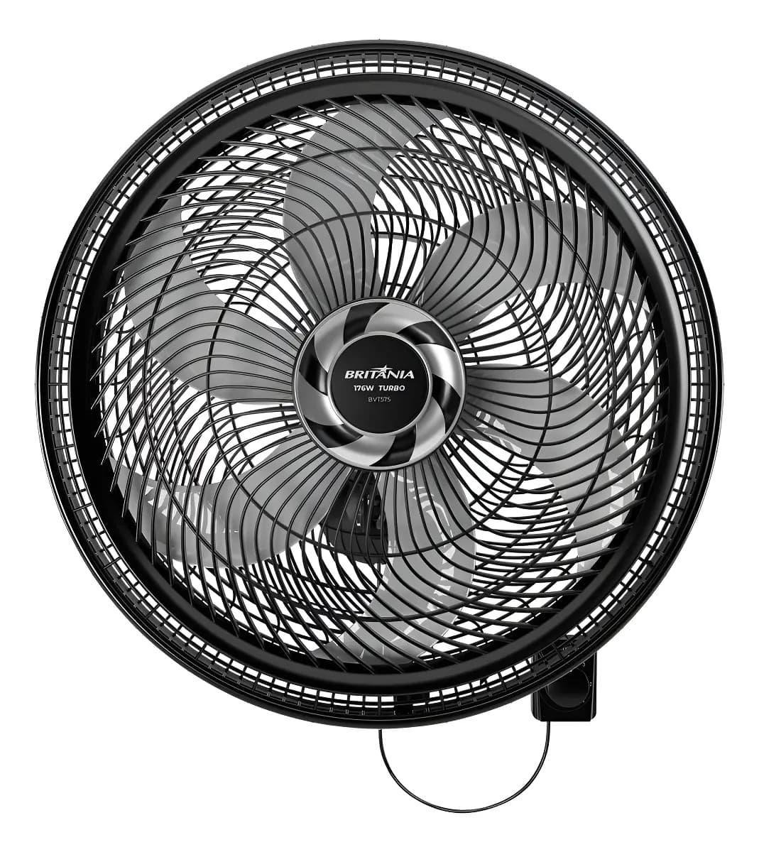 Ventilador Britânia De Parede 6 Pás Preto 47 Cm Bvt575 47 Cm 60 Preto Plástico 6
