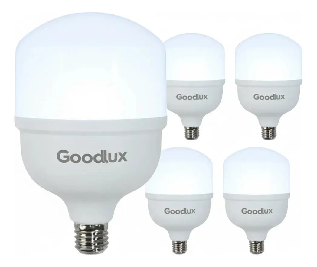 Kit 5 Lampada Led 40w Bulbo 6500k Branco Frio Alta Potência Bivolt 110v 220v Goodlux