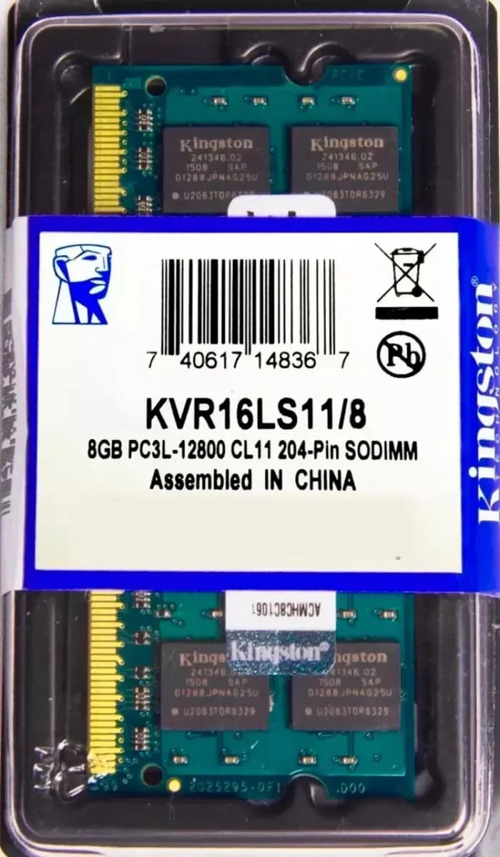 Memória Kingston Ddr3l 8gb 1600 Mhz Cor Verde