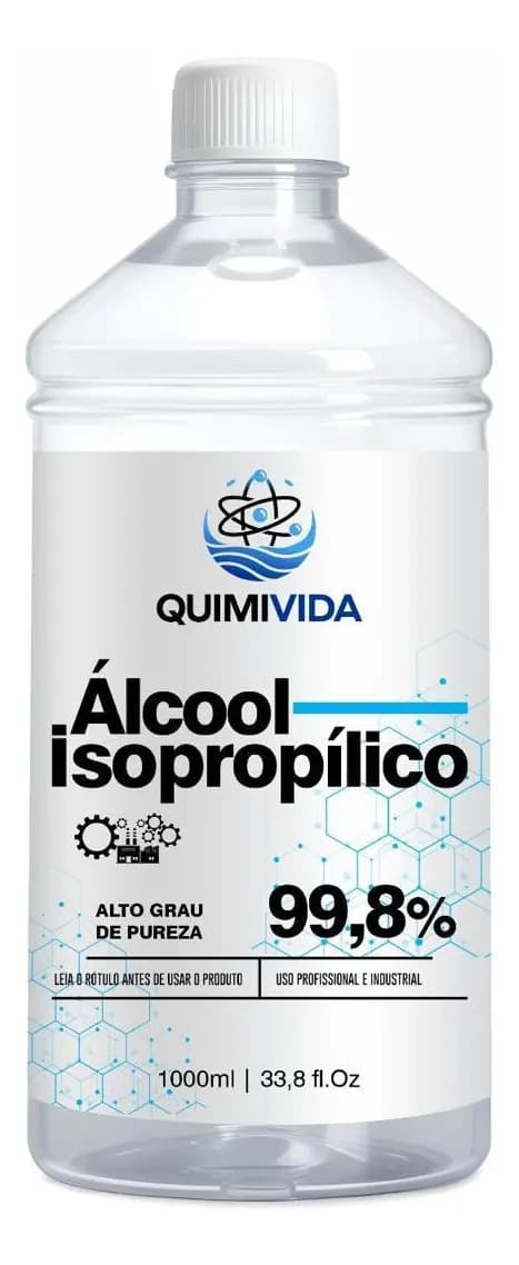 Álcool isopropílico Quimivida Limpador De Telas 1L Antiestático
